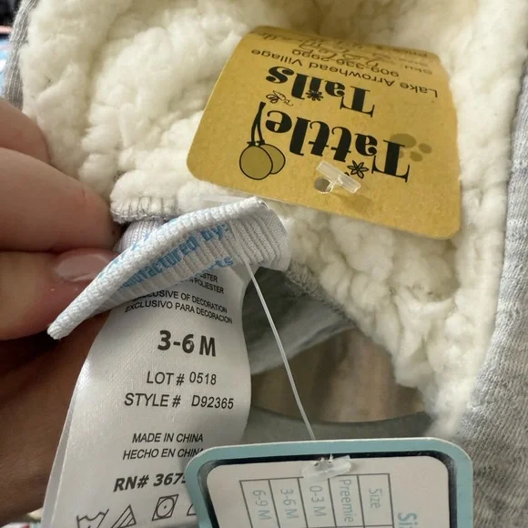 Cozy Gray Baby 3 pc Set with Fluffy Dog Design - Picture 6 of 6